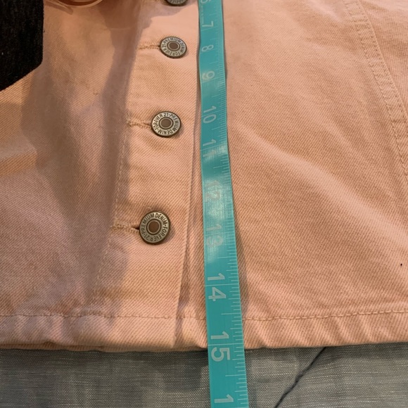 Forever 21 Orange Peach Denim Button Fly Mini Skirt - Picture 5 of 5